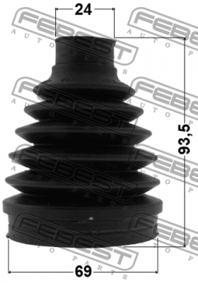 Пыльник ШРУСа внутренний 69X93.5X24 FORD KUGA CBV 2008- 2115P-KUGR 2115P-KUGR FEBEST