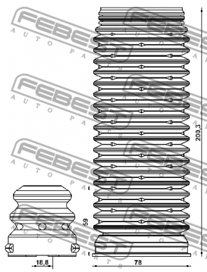 Пыльник с отбойником передний VWSHB-GOLVIF-KIT VWSHB-GOLVIF-KIT FEBEST