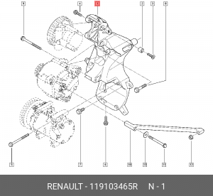КРОНШТЕЙН НАВЕСНОГО ОБОРУДОВАНИЯ (МЕТ) 119103465R 119103465R RENAULT