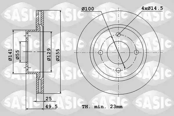 Диски тормозные комплект 2шт TOYOTA COROLLA E12 06.0402.07 6106350 6106350 SASIC