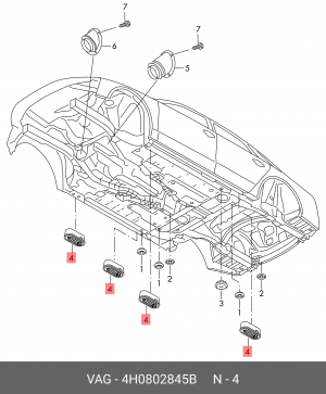упор домкрата!\ Audi A8 11> 4H0 802 845 B VAG