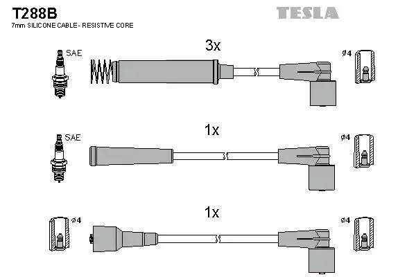 к-кт проводов!\ Opel Corsa/Vectra 1.2-1.6i 89-01 T288B TESLA