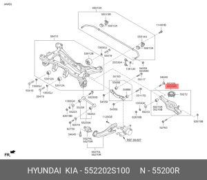Рычаг HYUNDAI ix35 (10-) задний поперечный правый OE 552202S100 HYUNDAI KIA