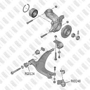 Опора шаровая нижняя левая/правая CITROEN Berlingo/Xsara 96-PEUGEOT Partner 96-  FK0248 FIXAR