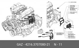 Провода высокого напряжения дв. 4216 Евро-4, EvoTech A274 (c 09.2011 г.в) силико 4216.3707080-21 GAZ GAZ