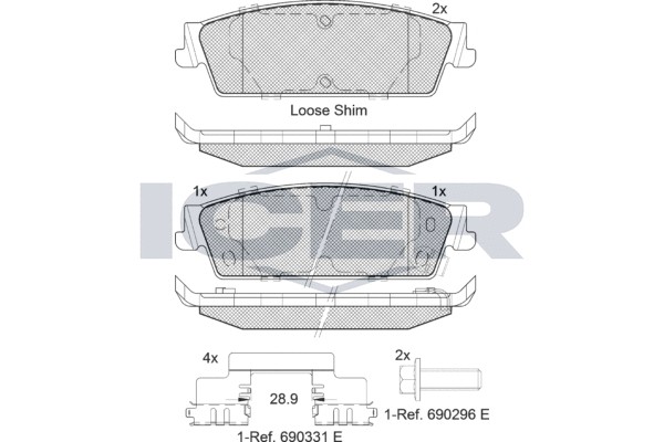182139 колодки дисковые задние!\ Cadillac Escalade, Chevrolet Avalanche/Silverad 182139 ICER