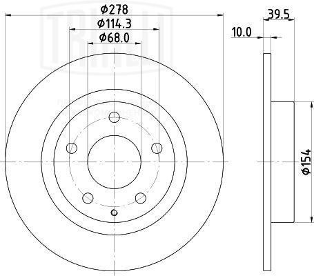 Диск торм. Mazda 6 (12-) зад. d=278 (DF 250116)  2шт DF 250116 TRIALLI
