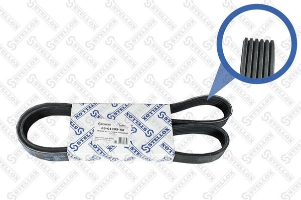 ремень поликлиновой! 6PK1305 \ Fiat Punto/Panda/Doblo 1.3JTD 03> 06-01305-SX STELLOX