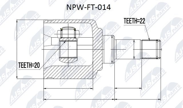 ШРУС внутренний FIAT Doblo (15-) левый комплект NTY NPWFT014 NTY
