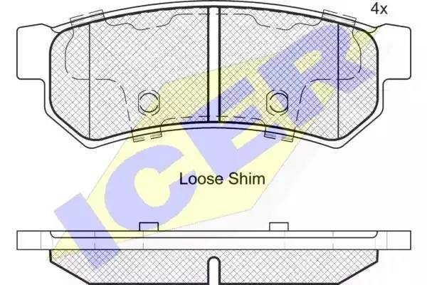 182058 колодки дисковые задние!\ Daewoo Optra/Lacetti/Forenza 1.4/1.6/1.8 06> 182058 ICER