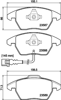 Колодки тормозные VW Touran (10-) AUDI A1 (12-),A3 (06-12) передние (4шт.) TEXTA 2358708 TEXTAR