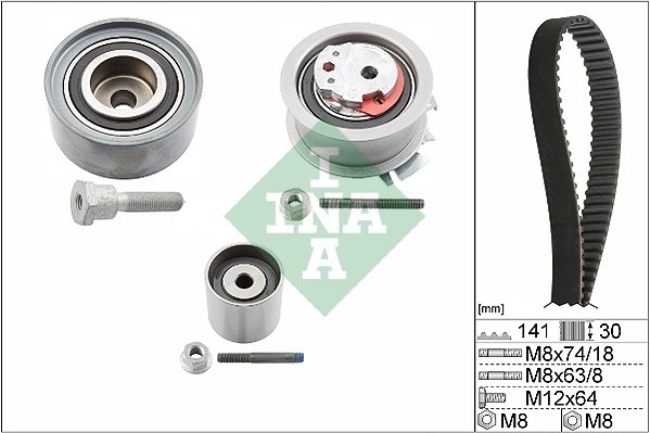 Комплект ГРМ VW PASSAT (3C), SKODA OCTAVIA (1Z) 2.0TDI 530046310 530 0463 10 INA