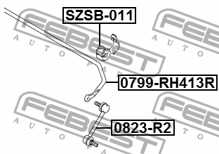 СТАБИЛИЗАТОР ЗАДНИЙ подходит для SUZUKI LIANA RH413/RH416/RH418 2001-2008 0799-R 0799-RH413R FEBEST