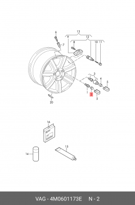 Колпачок VW AUDI болта колесного OE 4M0 601 173 E VAG