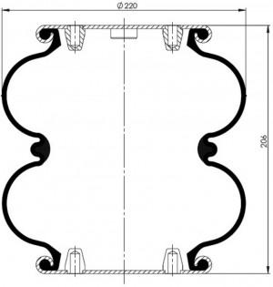 VOLVO/SCHMITZ/ROR двойной сильфон в сборе (M10x2,шт.G1/4,М10x2) T0070-2211 TOPCOVER