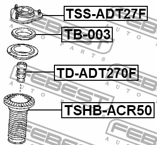Пыльник амортизатора передний TOYOTA AVENSIS T27, RAV4 05- TSHB-ACR50 TSHB-ACR50 FEBEST