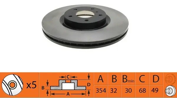 Диск тормозной передний INFINITI FX/Q70/QX70 BR22150T BR22150T SB NAGAMOCHI