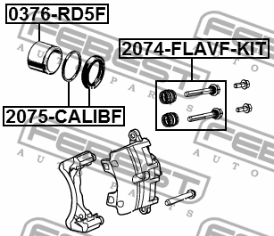 Втулка направляющая суппорта тормозного переднего комплект 2074-FLAVF-KIT 2074FLAVFKIT FEBEST