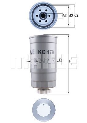 Фильтр топливный HYUNDAI Getz,Starex H-1,Matrix,Santa Fe (дв.В4CB) (CRDI) KIA So KC179 MAHLE KNECHT