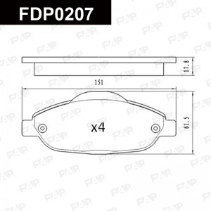 FDP0207 колодки дисковые передние!\ Peugeot 308/3008/408 1.4-2.0i/HDi 07> FDP0207 FAP