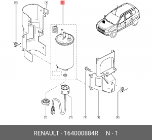 Фильтр топливный RENAULT Duster (10-) OE 16 40 008 84R RENAULT