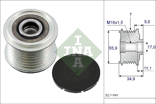Шкив обгонный 535008310 INA