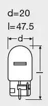 W21W 12V-21W W3X16D одна нить без цоколя 7505 OSRAM