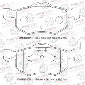 Колодки тормозные дисковые Avantech передние (противоскрипная пластина в компл.) AV1125 AVANTECH