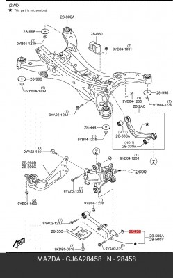 ГАЙКА С ФЛАНЦЕМ MULTY MAZDA GJ6A28458 MAZDA