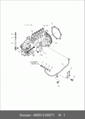 400912-00071 Насос топливный ТНВД (DX225LCA) 400912-00071 DOOSAN
