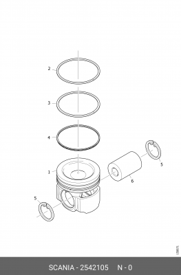 Комплект поршневых колец 2542105 SCANIA