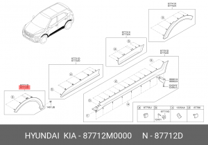 Расширитель крыла пер прав 87712M0000 HYUNDAI KIA
