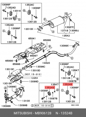 КРОНШТЕЙН, СИСТЕМА ВЫПУСКА ОГ MITSUBISHI MB906128 MITSUBISHI