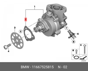 прокладка насоса вакуумного!\ BMW E82/E87/F20/F21 11 66 7 525 815 BMW