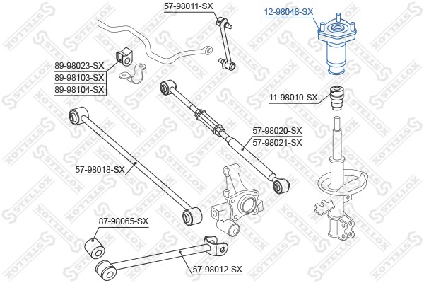 опора амортизатора заднего!\ Toyota Camry all 96-01 12-98048-SX STELLOX