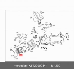 Фланец MERCEDES заслонки дроссельной OE A6420900344 MERCEDES BENZ