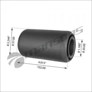 Сайлентблок 30*57*102 BPW (металл / резина / металл) 300.186 MANSONS