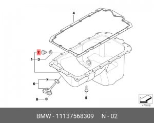 Пробка сливная BMW поддона картера OE 11 13 7 568 309 BMW