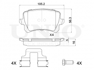 Колодки тормозные диск. задние BRP-20083 UNIO