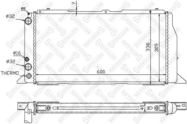 радиатор системы охлаждения!\ Audi 80 1.6-1.9D 86-91 10-25020-SX STELLOX