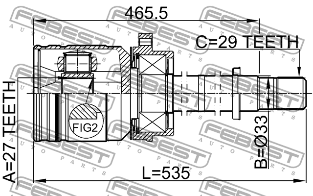 ШРУС 0211-J31RH 0211-J31RH FEBEST