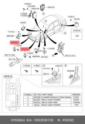 Датчик подушки безопасности 95920-3K150 959203K150 HYUNDAI KIA