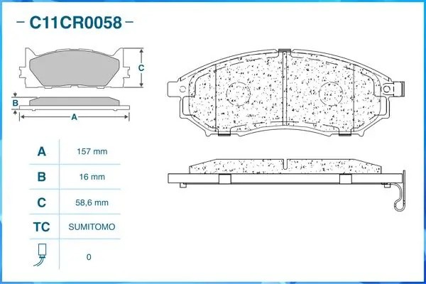 Замена на C11CR0038 Тормозные колодки передние Low Metallic C11CR0058 C11CR0058 CWORKS