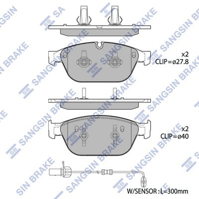 Колодки передние AUDI A8 (4H), Q5 SP1694 SP1694 SANGSIN