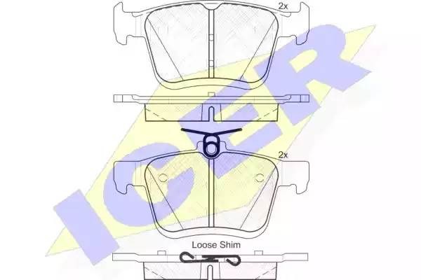 182099 колодки дисковые задние !\ Audi A3, VW Golf 1.2-2.0/TSi/TDi 12> 182099 ICER