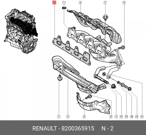 прокладка коллектора выпускного!\ Renault Clio/Modus 1.6 16V K4M 04> 8200365915 RENAULT