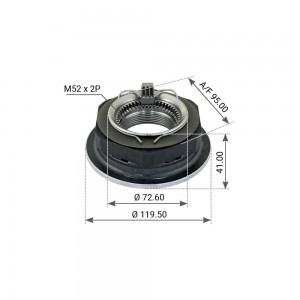 Гайка ступицы с шайбой, М52x2  ключ-SW95 ECO Plus с храповым механизмом 300.373 MANSONS