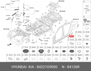 84221-G9000 НАКЛЕЙКА А/Г КРЫЛА ЗАД ПРАВ 84221G9000 HYUNDAI