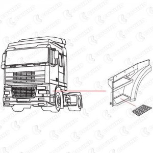 решетка подножки! нижняя\DAF F800-2700/95/XF95/105 XF0212 COVIND