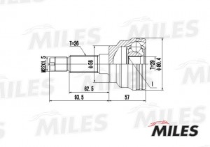 ШРУС наружный MAZDA 323/PRIMACY 1.9/2.0D 98-04 (GKN 303369) GA20220 GA20220 MILES
